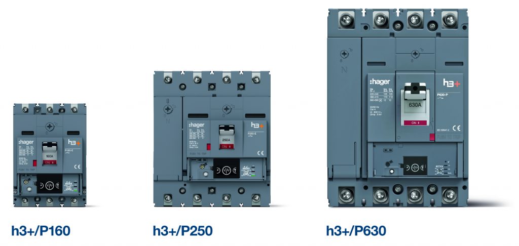  Hager Kompaktleistungsschalter H3+ in allen drei Baugrößen
