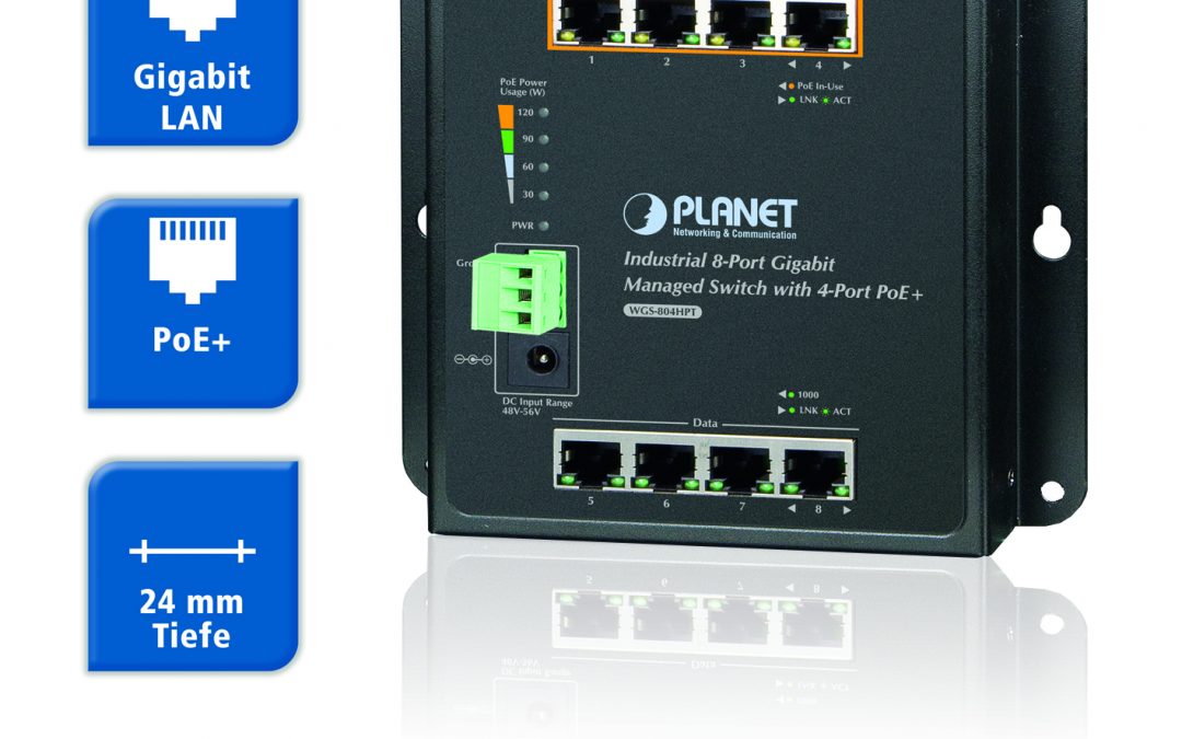 Administrierbarer PoE+ Gigabit Switch