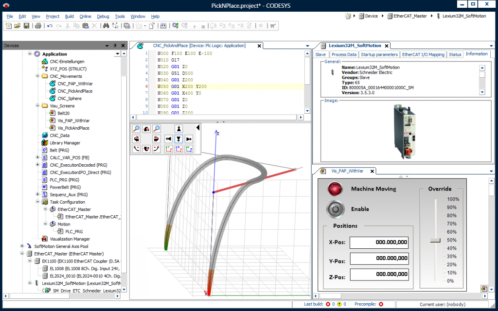 Visualisierung und CNC in der IEC-61131-3-Oberfläche projektieren