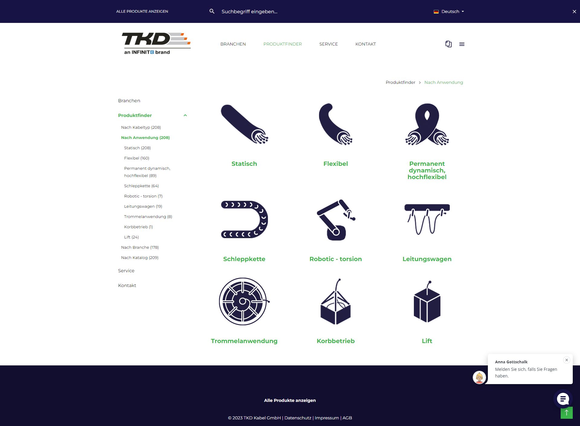 Neuer Online-Produktfinder für Spezialkabel auf TKD-Website